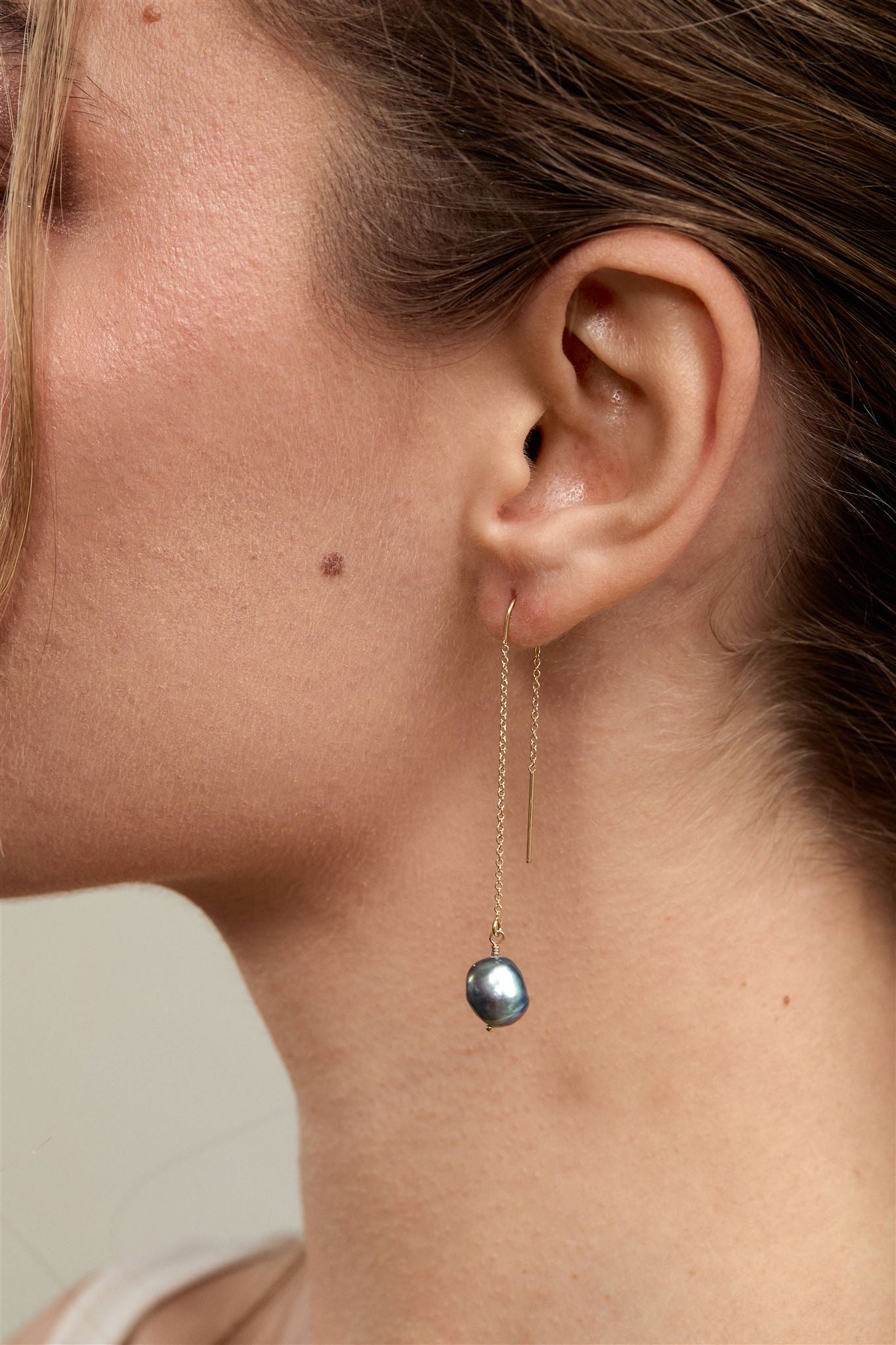 Sabina 14k Gold Filled and Sterling Silver Threaders with Keshi Pearls