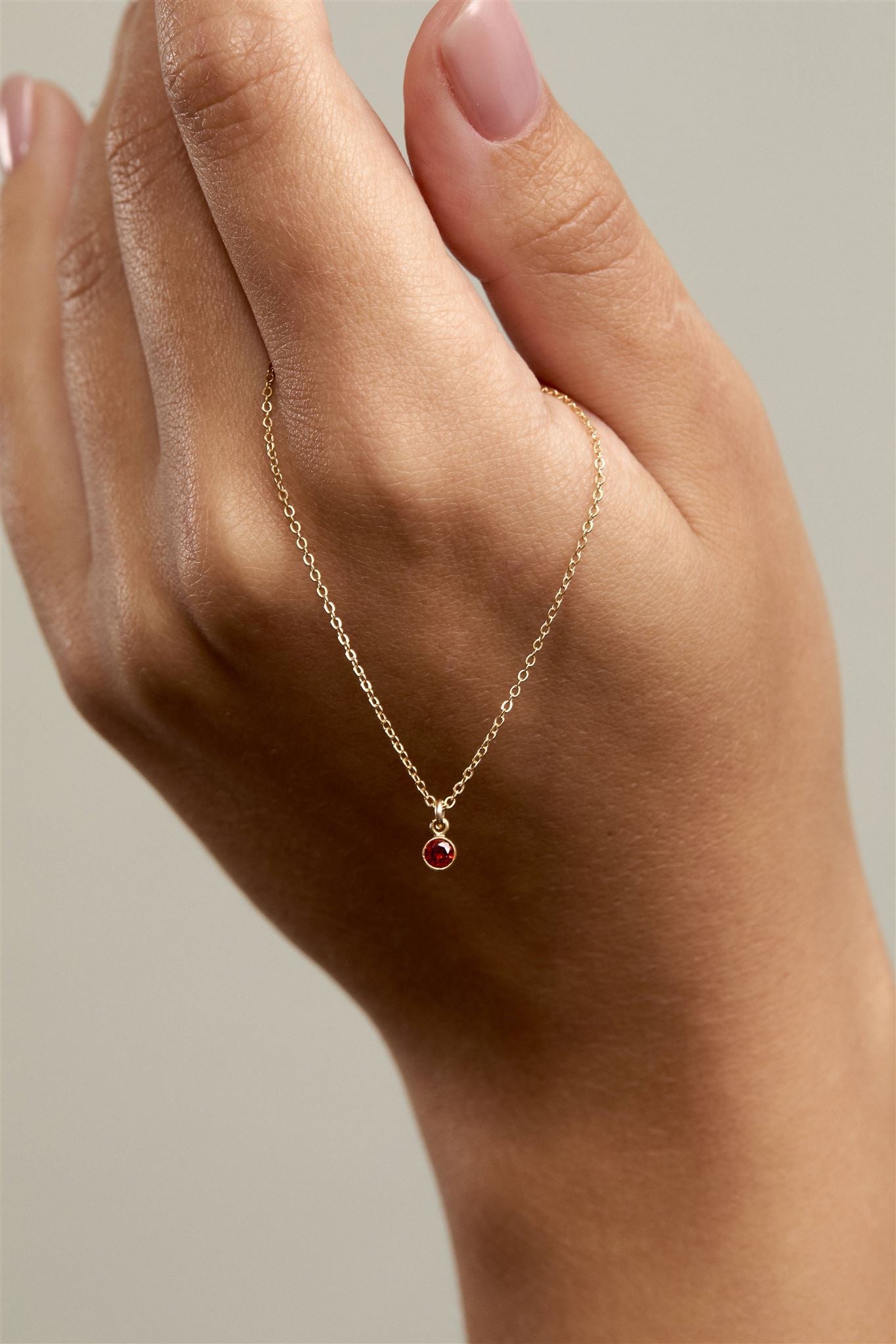 Birthstone Charm 14k Gold Filled or Sterling Silver Necklace