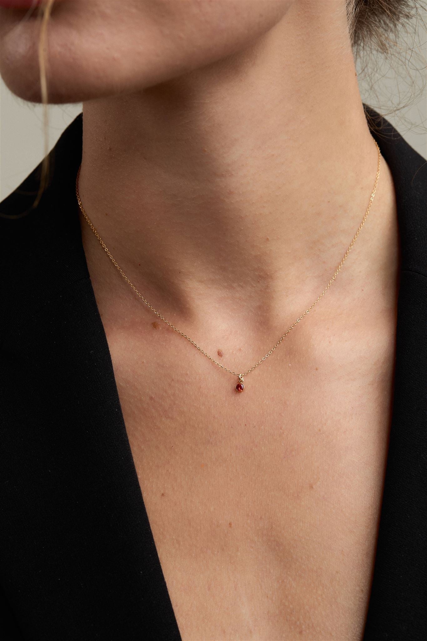 Birthstone Charm 14k Gold Filled or Sterling Silver Necklace