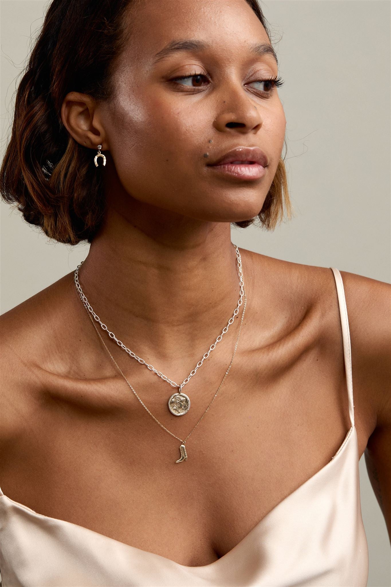 14k Gold Filled 20' Chain Necklace with 12mm Solid Gold Cowboy Boot Charm Houston Necklace