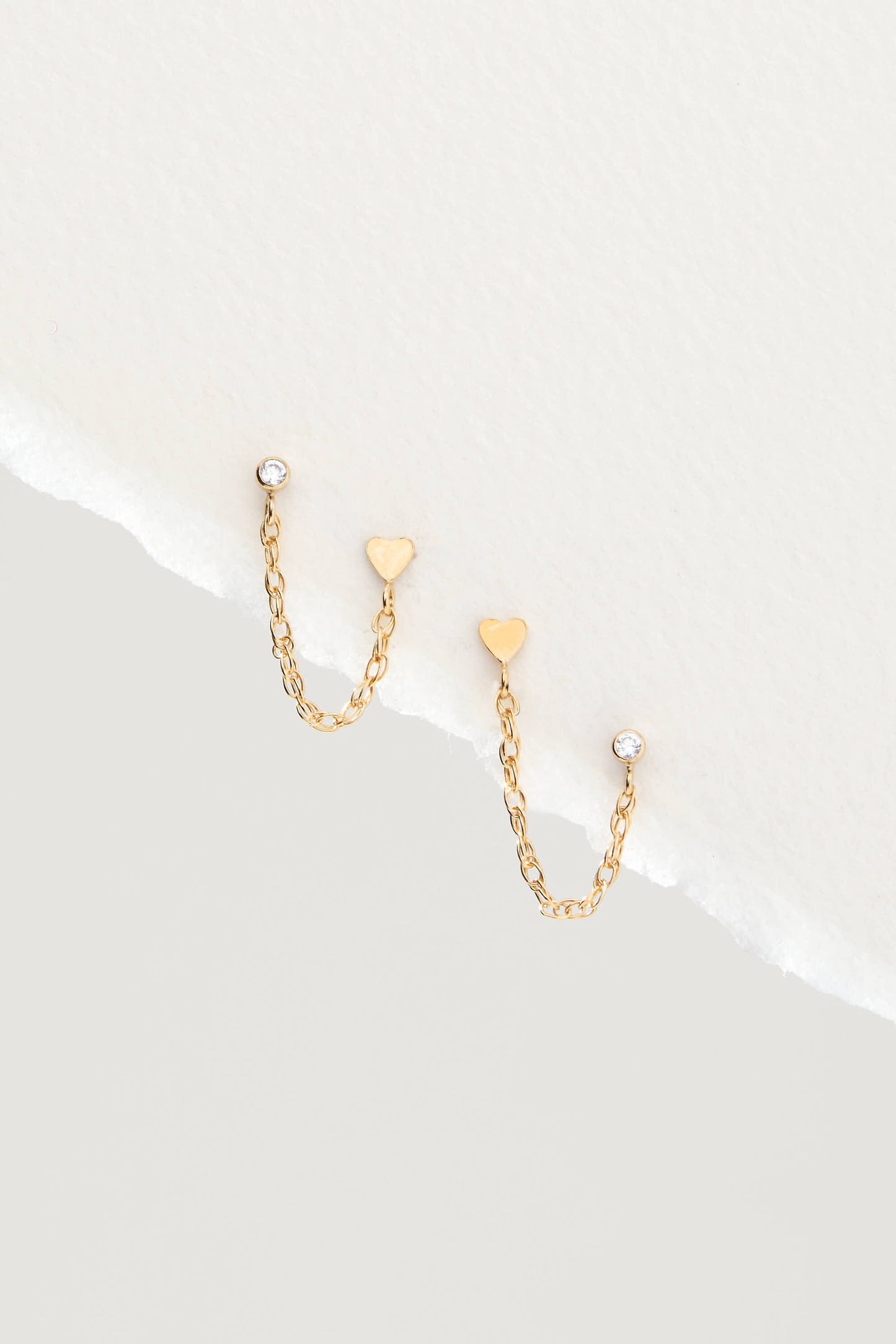 14k Gold Filled Heart Cubic Zirconia Earrings Josie