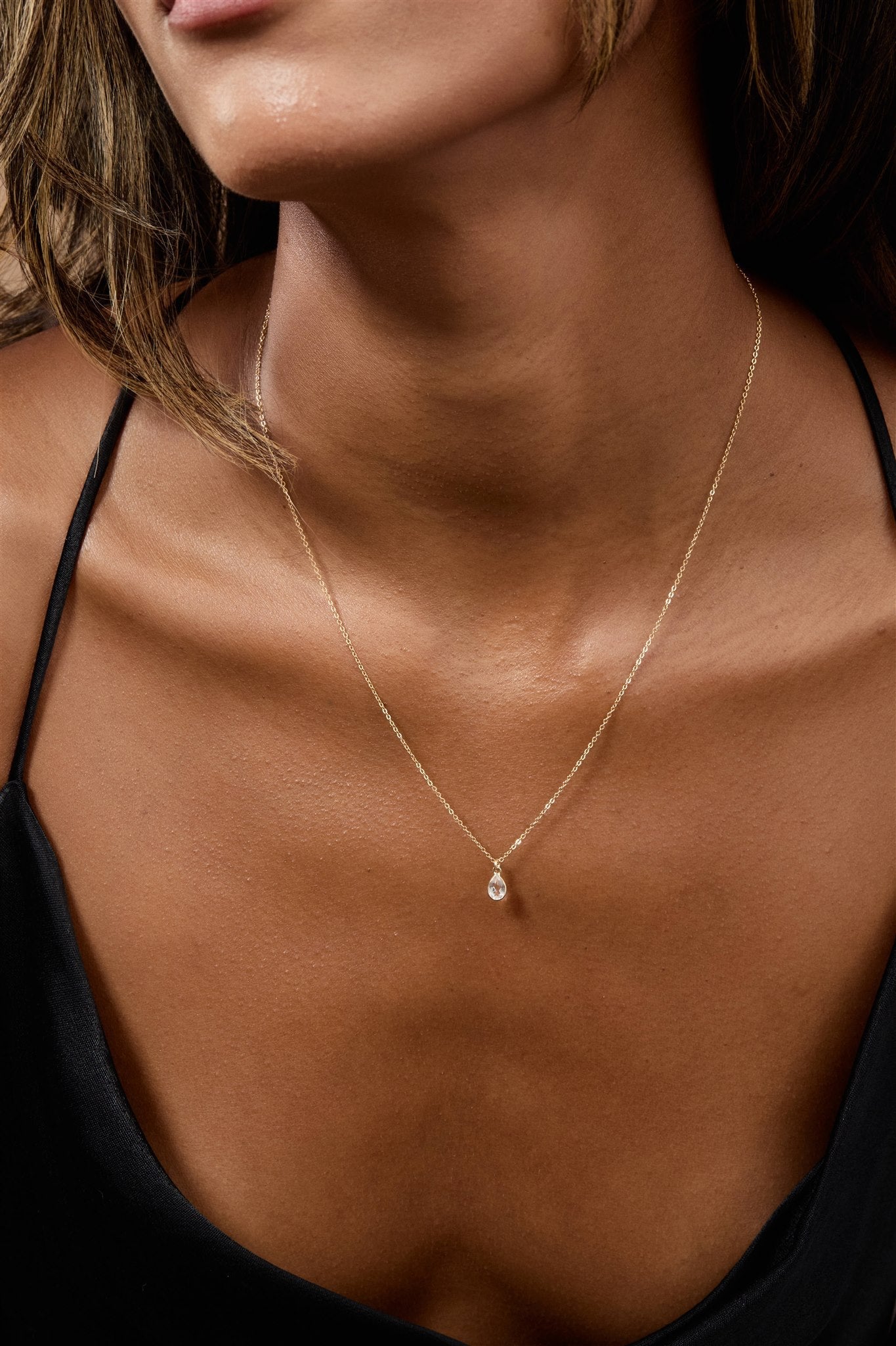 White Topaz 14k Gold Filled Necklace Everett Necklace