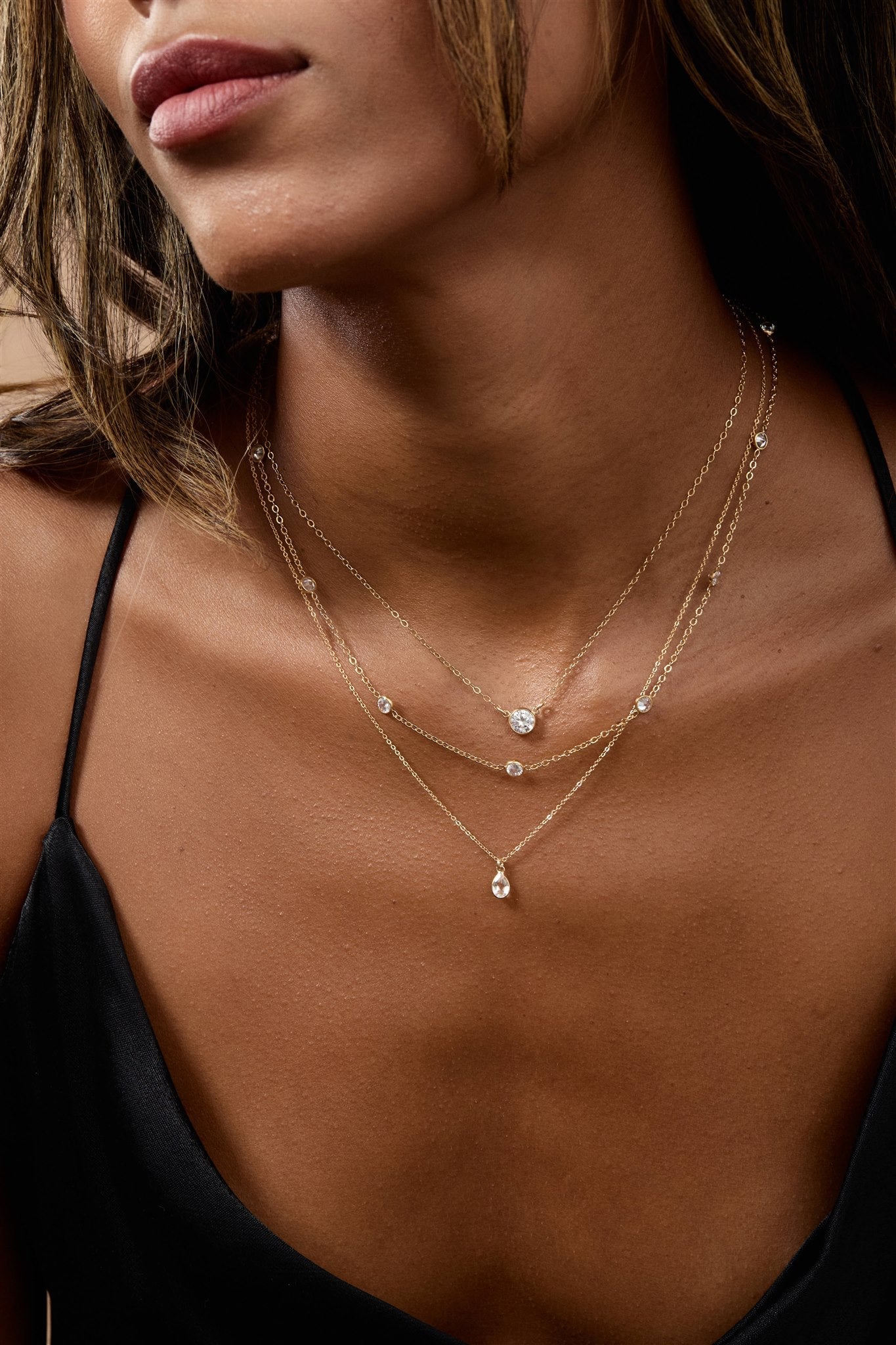 14k Gold Filled 4mm Cubic Zirconia Necklace Faye