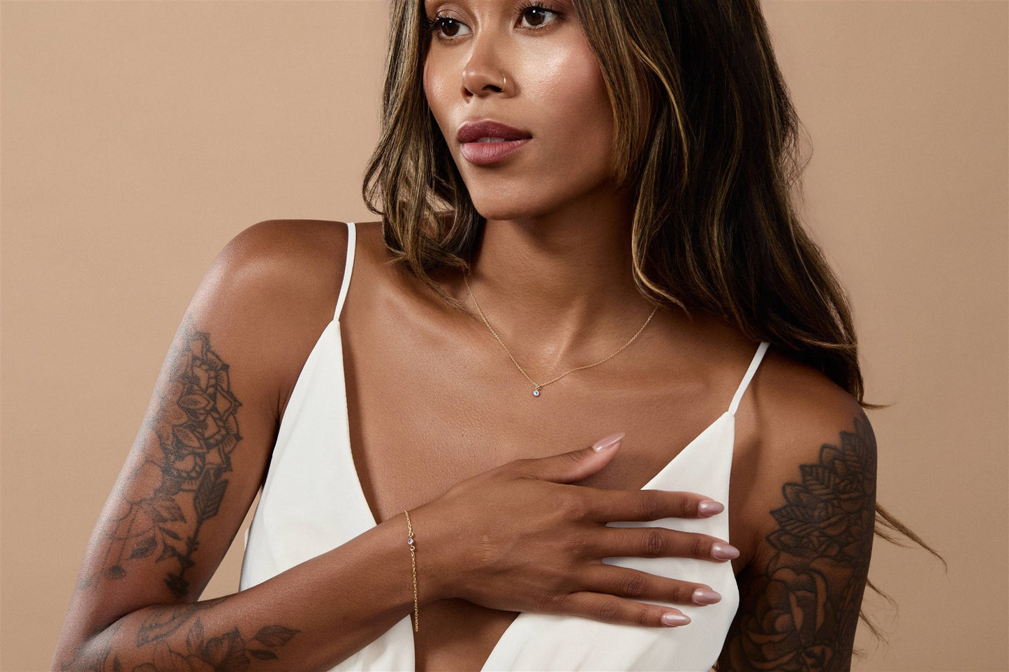 Something Blue 3mm Bezel Set Necklace 14k Gold Filled