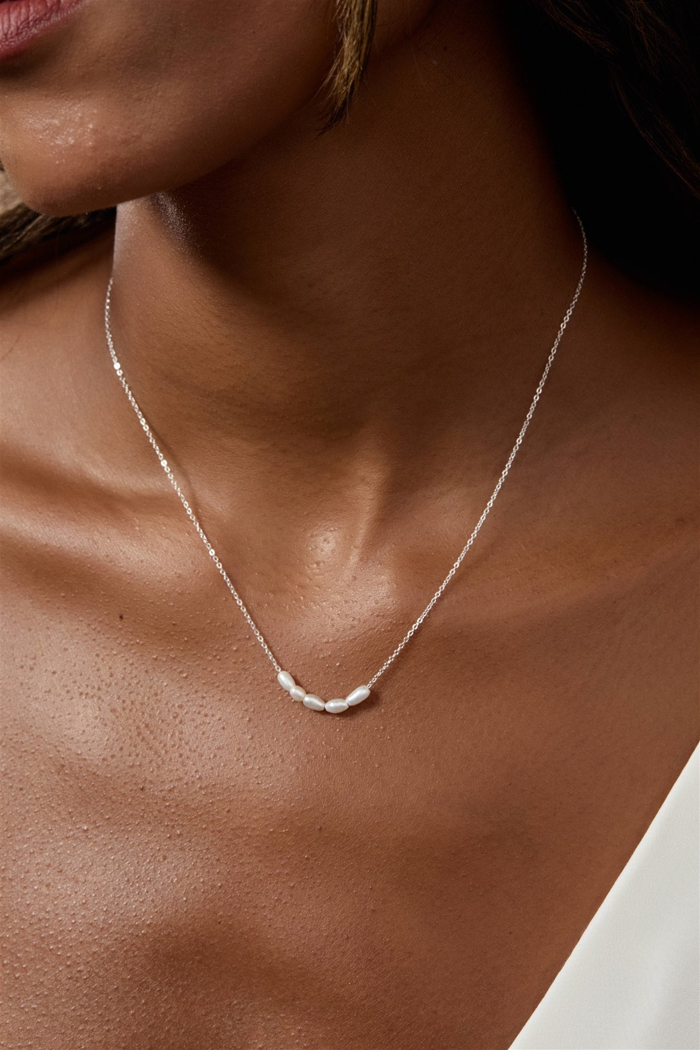 Freshwater Pearl Cable Chain Necklace 14k Gold Filled or Sterling Silver Landon Necklace