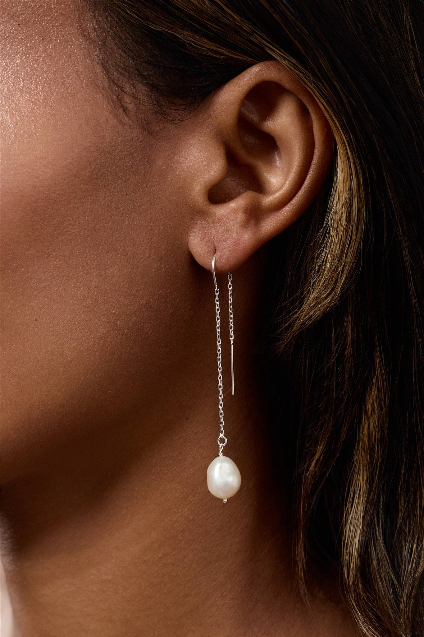 Sabina 14k Gold Filled and Sterling Silver Threaders with Keshi Pearls