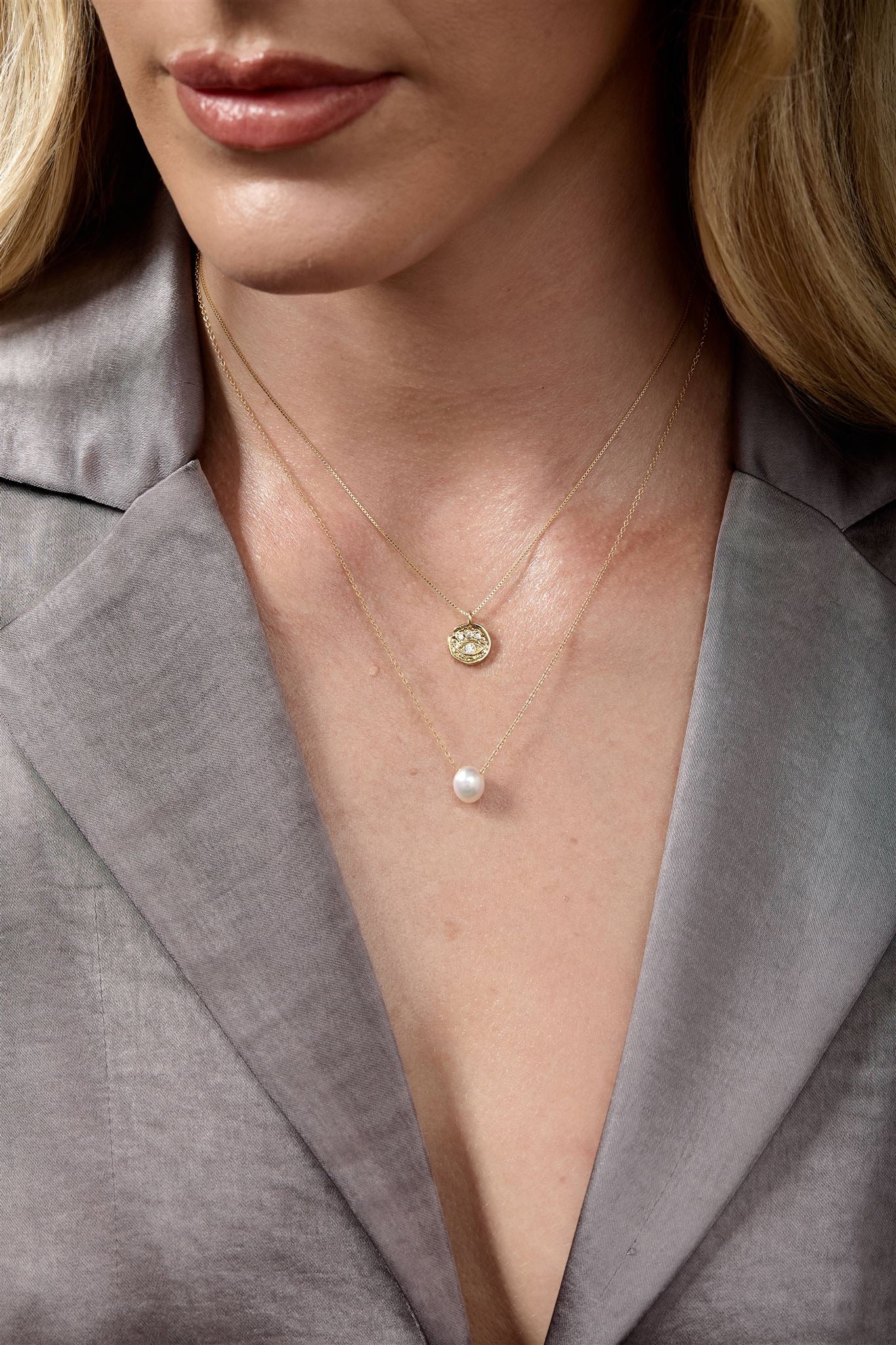 Evie Gold Vermeil Evil Eye Necklace 18k Gold over Brass