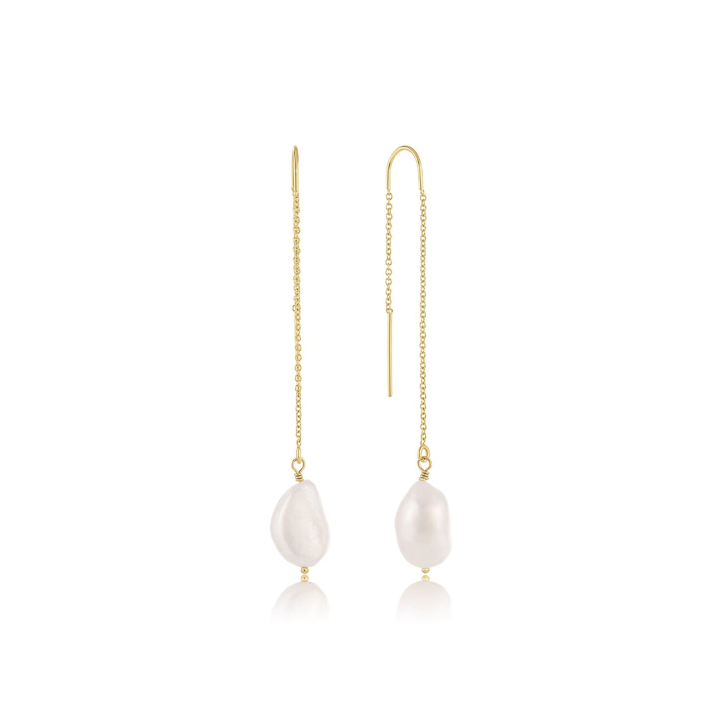 Sabina 14k Gold Filled and Sterling Silver Threaders with Keshi Pearls