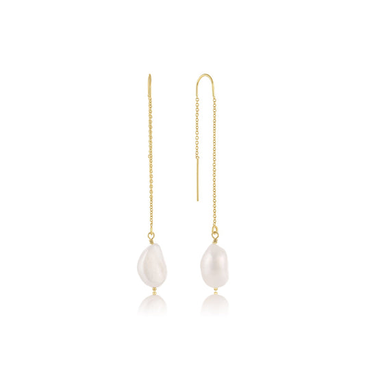 Sabina 14k Gold Filled and Sterling Silver Threaders with Keshi Pearls