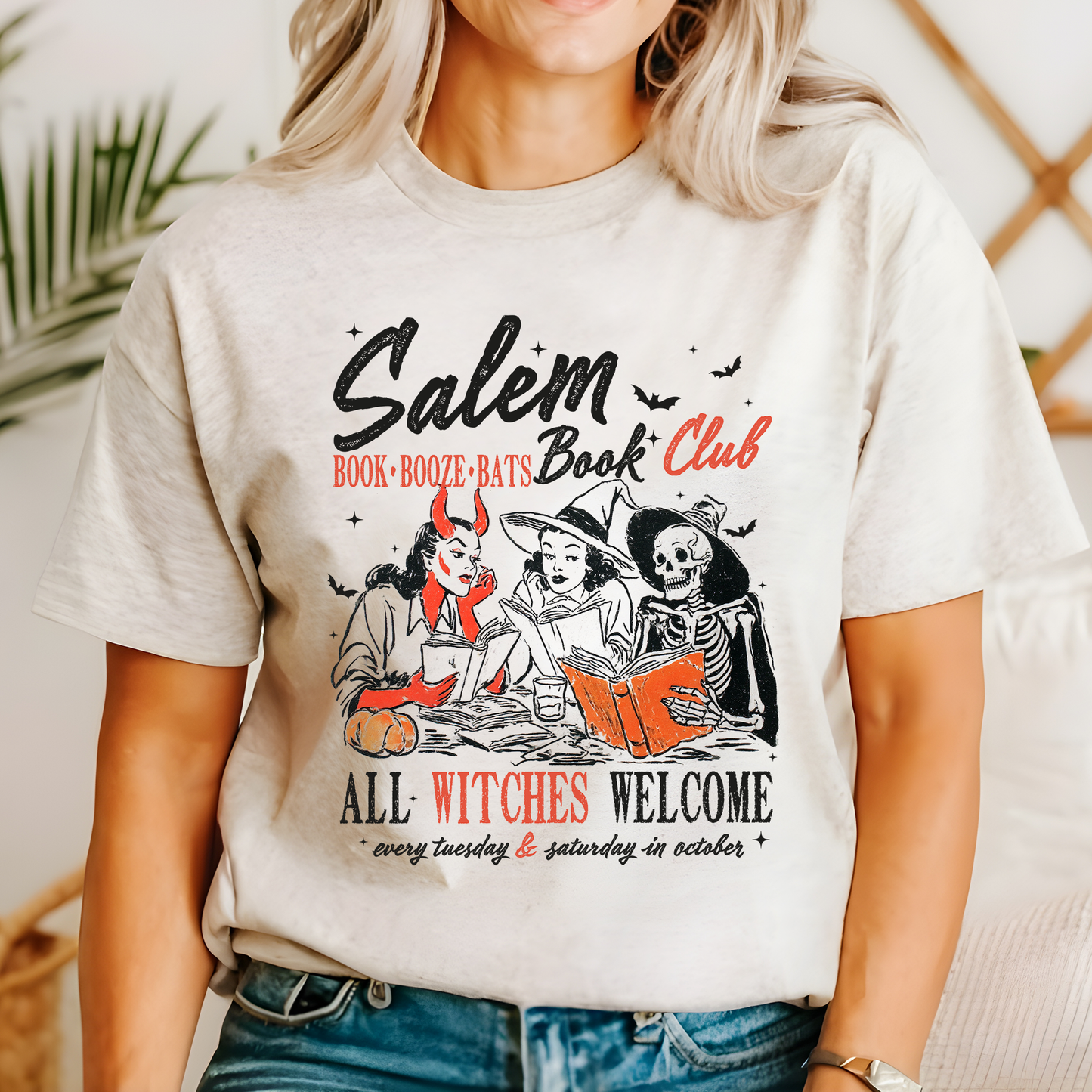 Salem Book Club, All Witches Welcome, Bookish, Booktok, Halloween, Trending Tshirt, Graphic Tee, Tshirt
