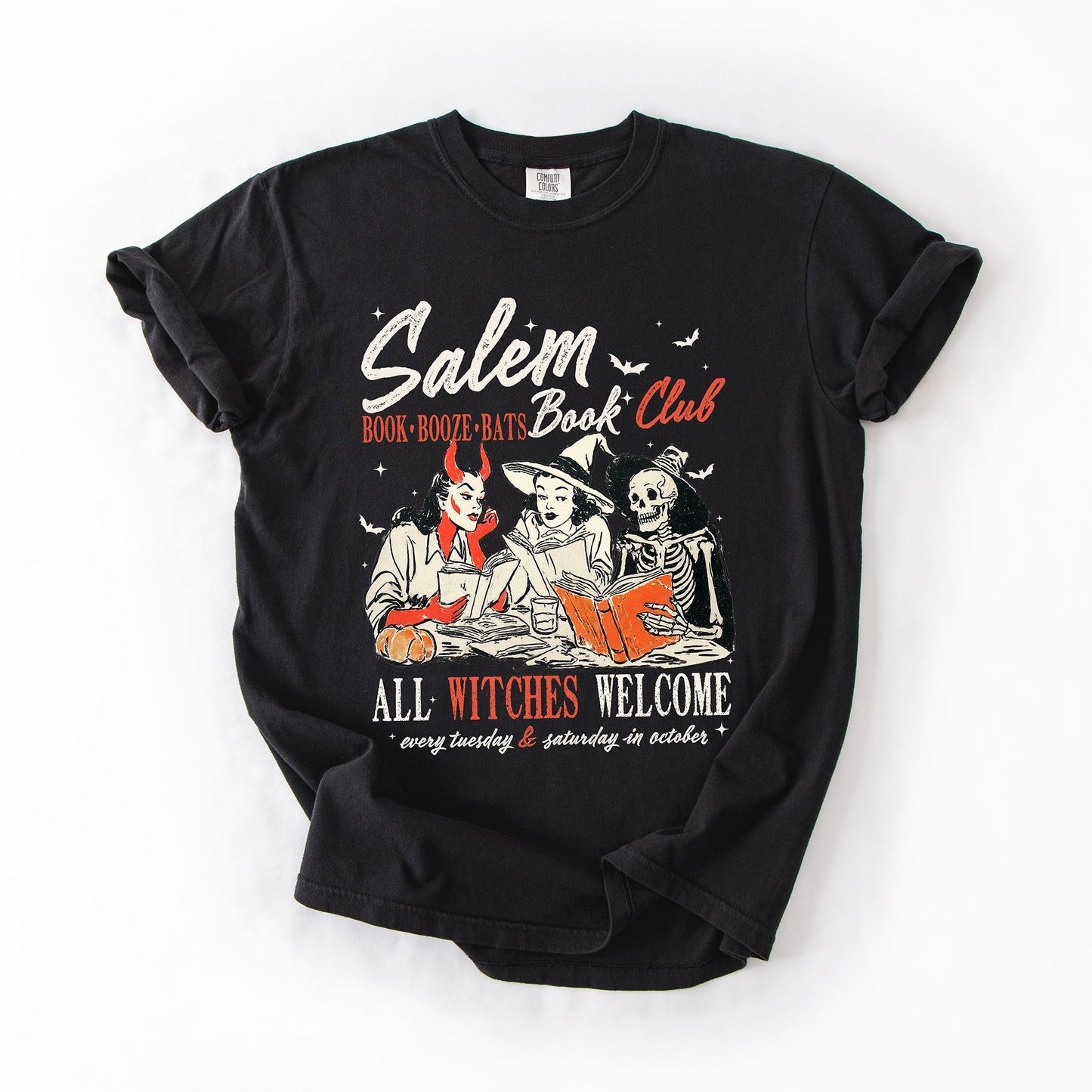 Salem Book Club, All Witches Welcome, Bookish, Booktok, Halloween, Trending Graphic Tee, Comfort Colors T-Shirt