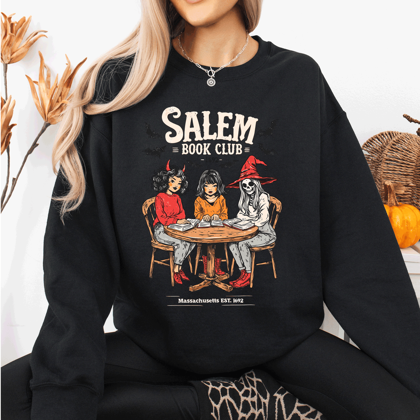 Salem Book Club, Halloween, Reading, Library, Booktok Sweatshirt