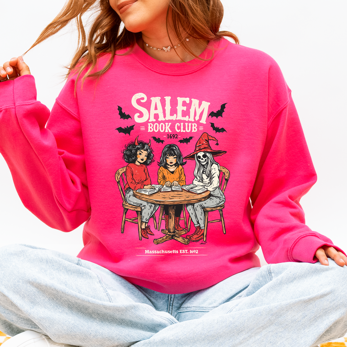 Salem Book Club, Halloween, Reading, Library, Booktok Sweatshirt