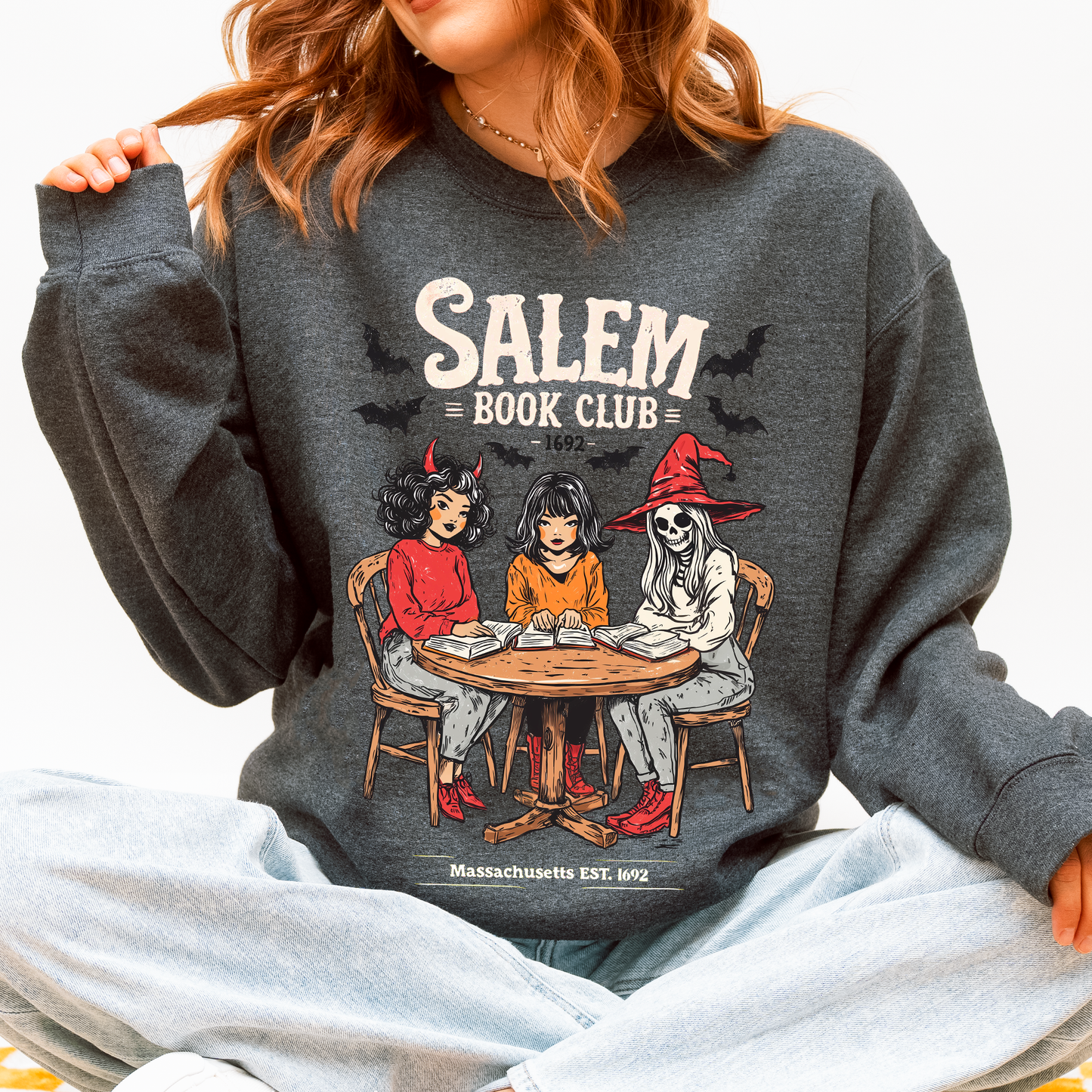 Salem Book Club, Halloween, Reading, Library, Booktok Sweatshirt