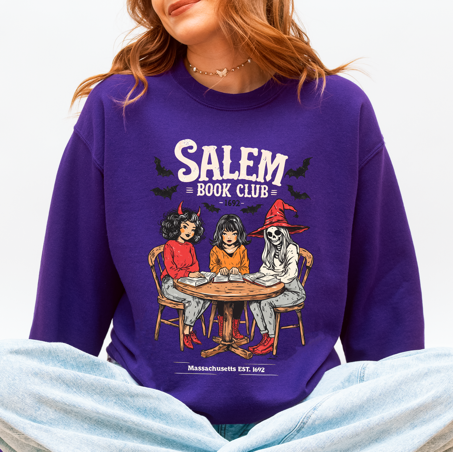Salem Book Club, Halloween, Reading, Library, Booktok Sweatshirt