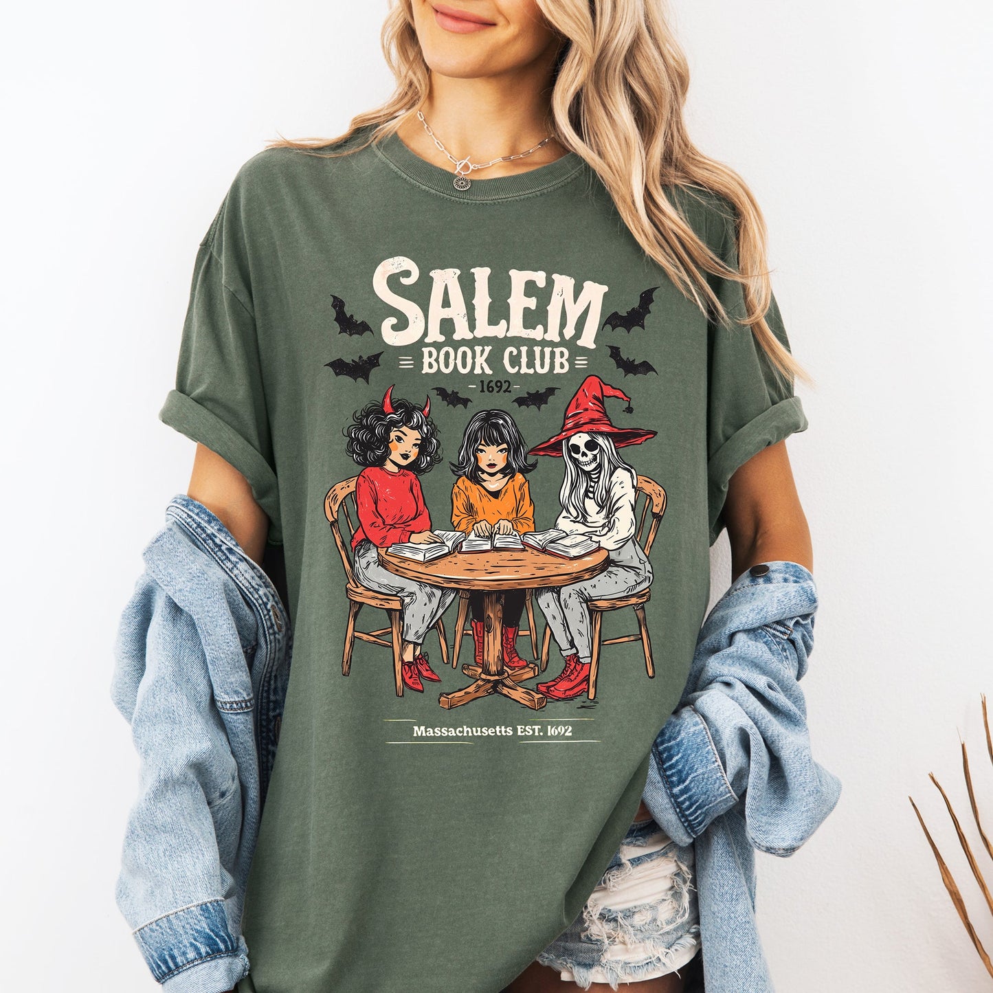 Salem Book Club, Halloween, Reading, Library, Booktok, Comfort Colors T-Shirt