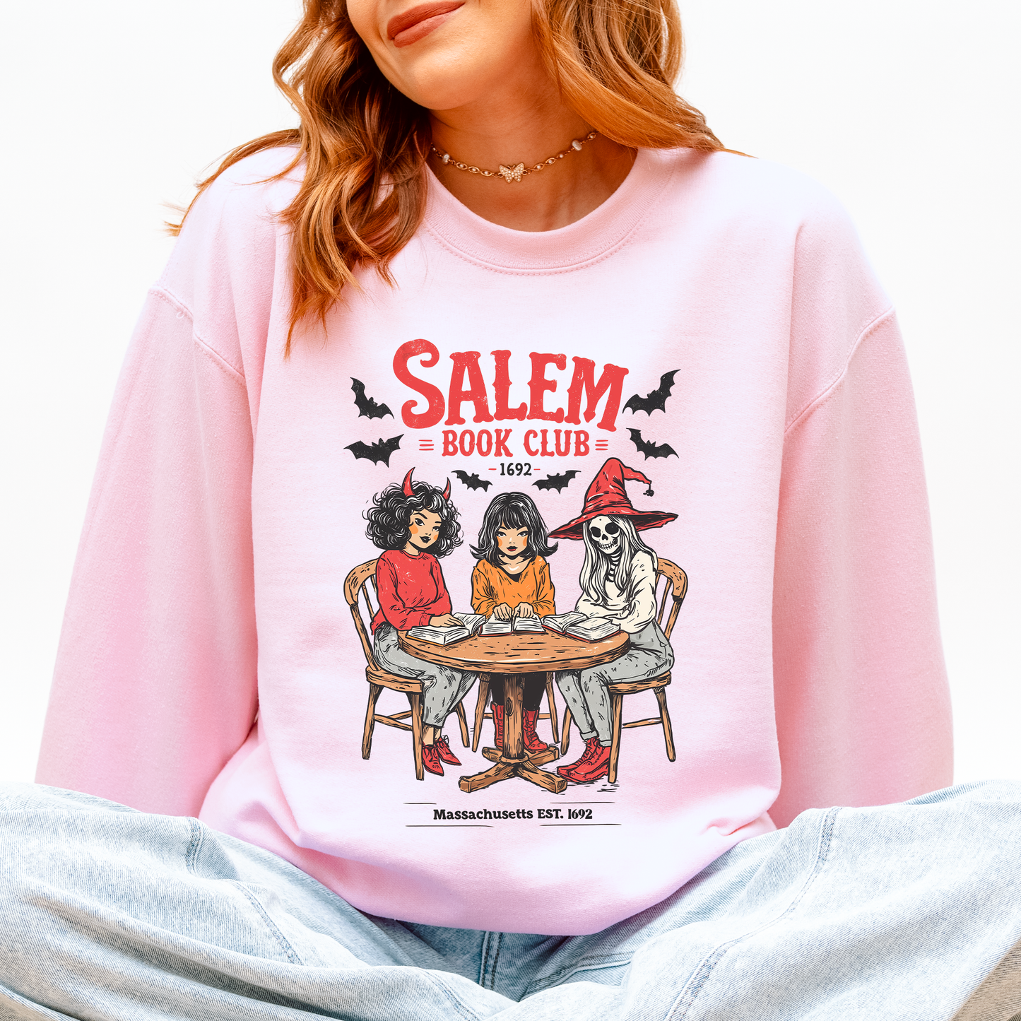 Salem Book Club, Halloween, Reading, Library, Booktok Sweatshirt