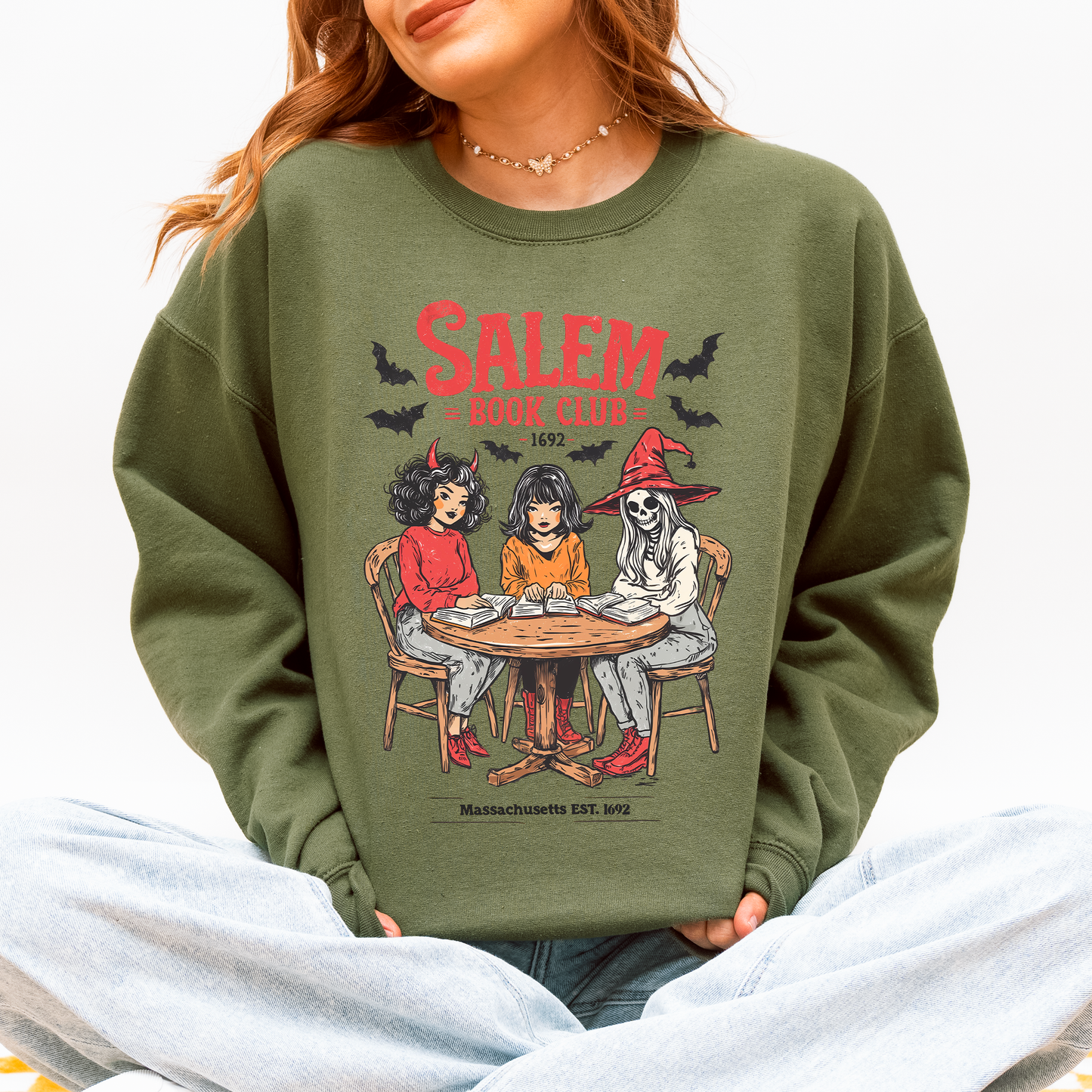 Salem Book Club, Halloween, Reading, Library, Booktok Sweatshirt