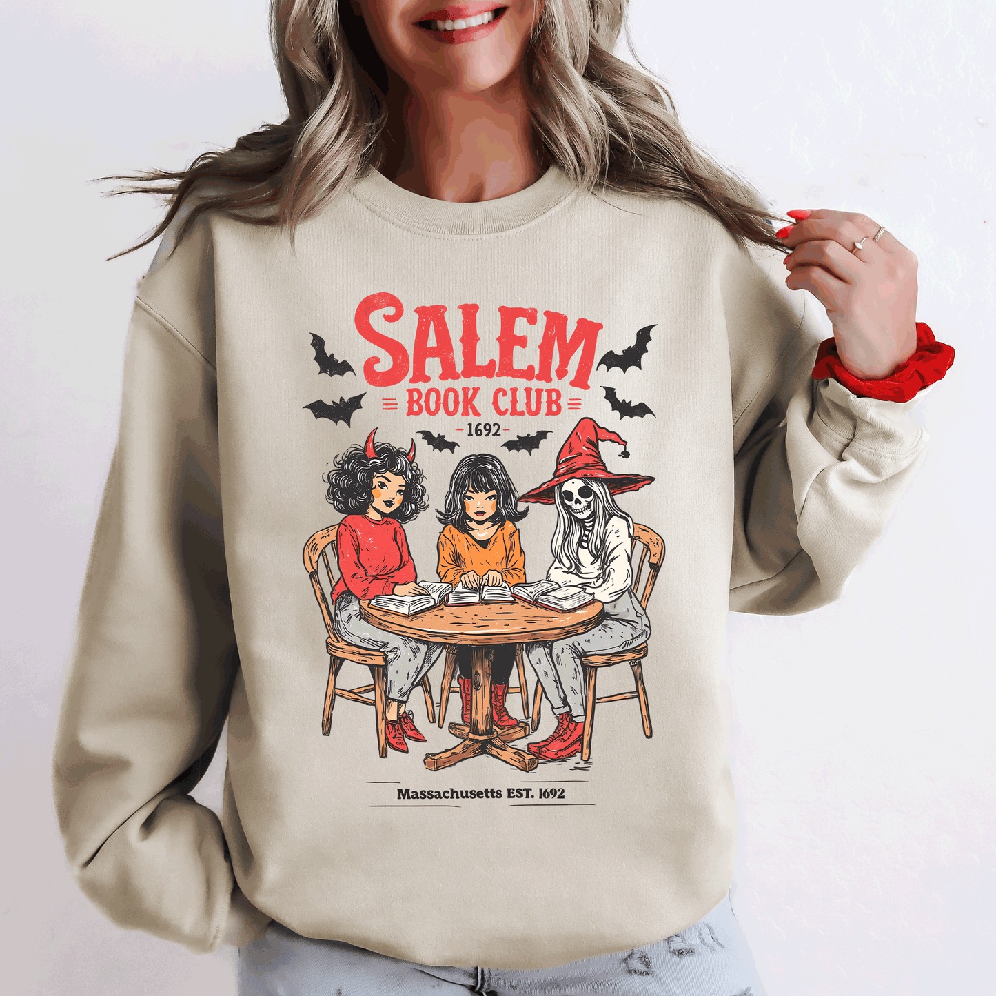 Salem Book Club, Halloween, Reading, Library, Booktok Sweatshirt
