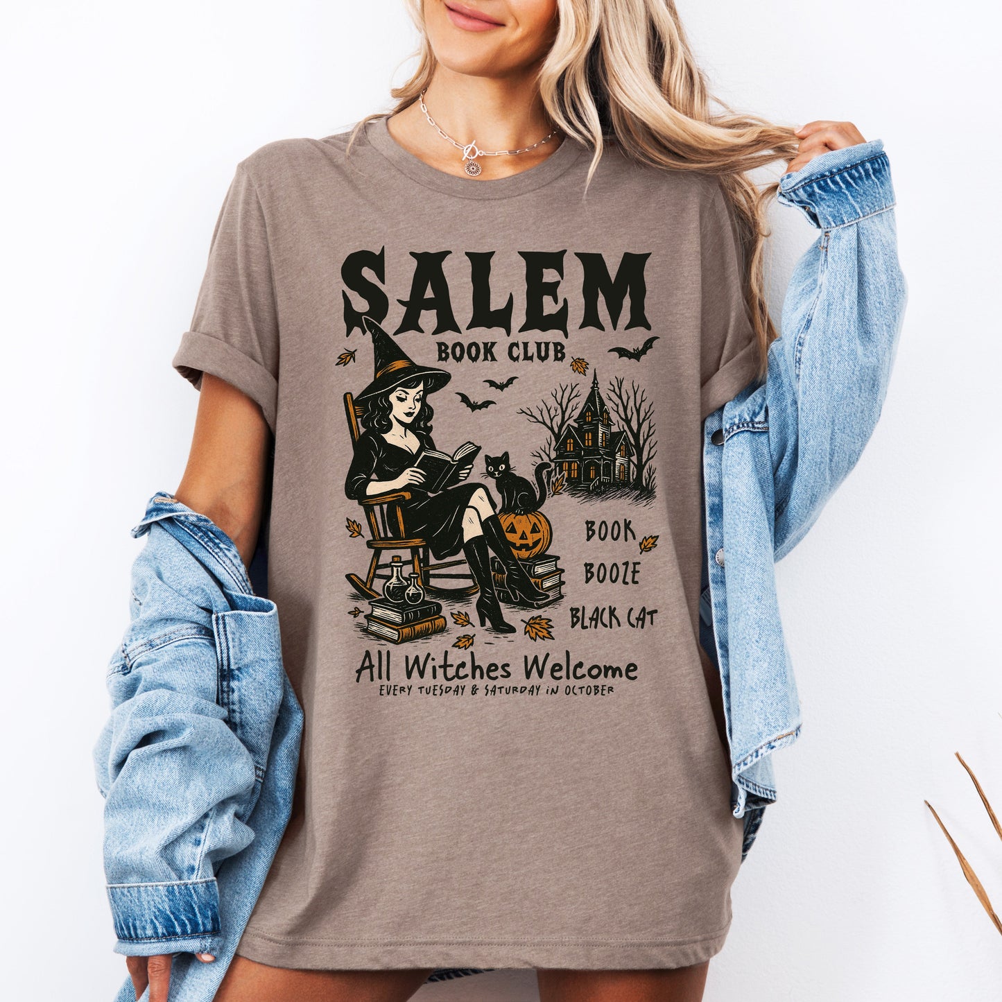 Salem Book Club, Rocking Chair, Retro, Classic, Vintage, Halloween, Reading, Books, Tshirt