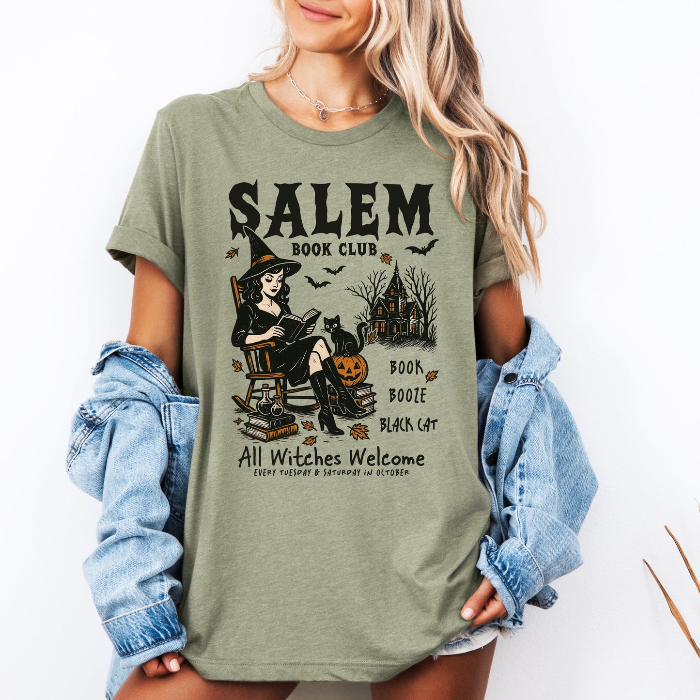 Salem Book Club, Rocking Chair, Retro, Classic, Vintage, Halloween, Reading, Books, Tshirt