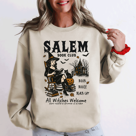Salem Book Club, Rocking Chair, Retro, Classic, Vintage, Halloween, Reading, Books Sweatshirt