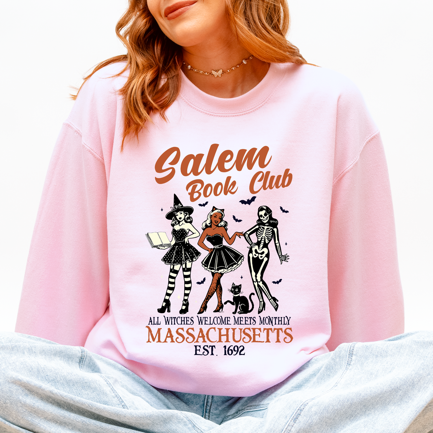 Salem Book Club, est 1692, Retro, Classic, Vintage, Halloween, Reading, Books Sweatshirt