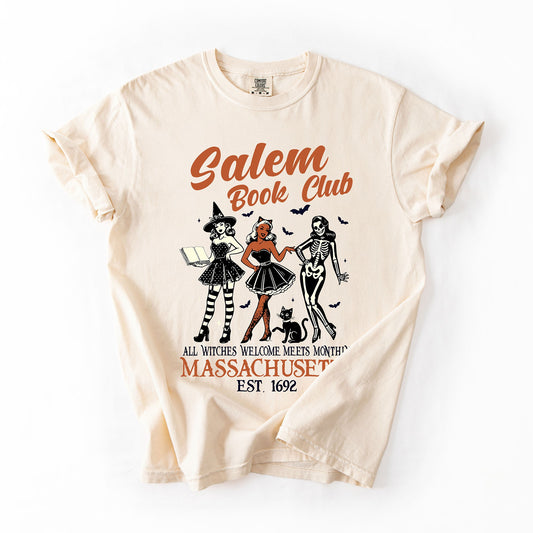 Salem Book Club, est 1692, Retro, Classic, Vintage, Halloween, Reading, Books, Comfort Colors T-Shirt