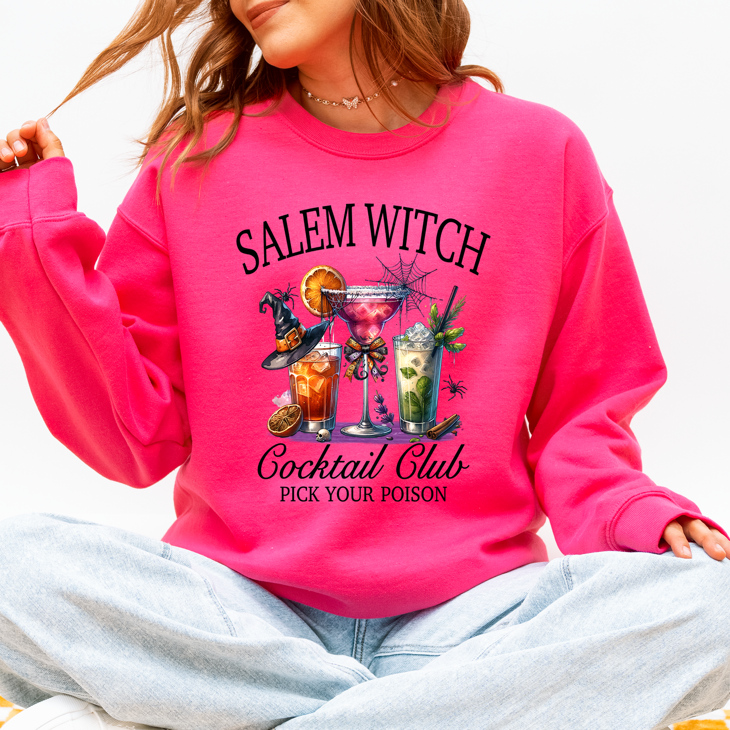 Salem Witch Cocktail Club, Funny, Halloween, Drinks, Party Sweatshirt