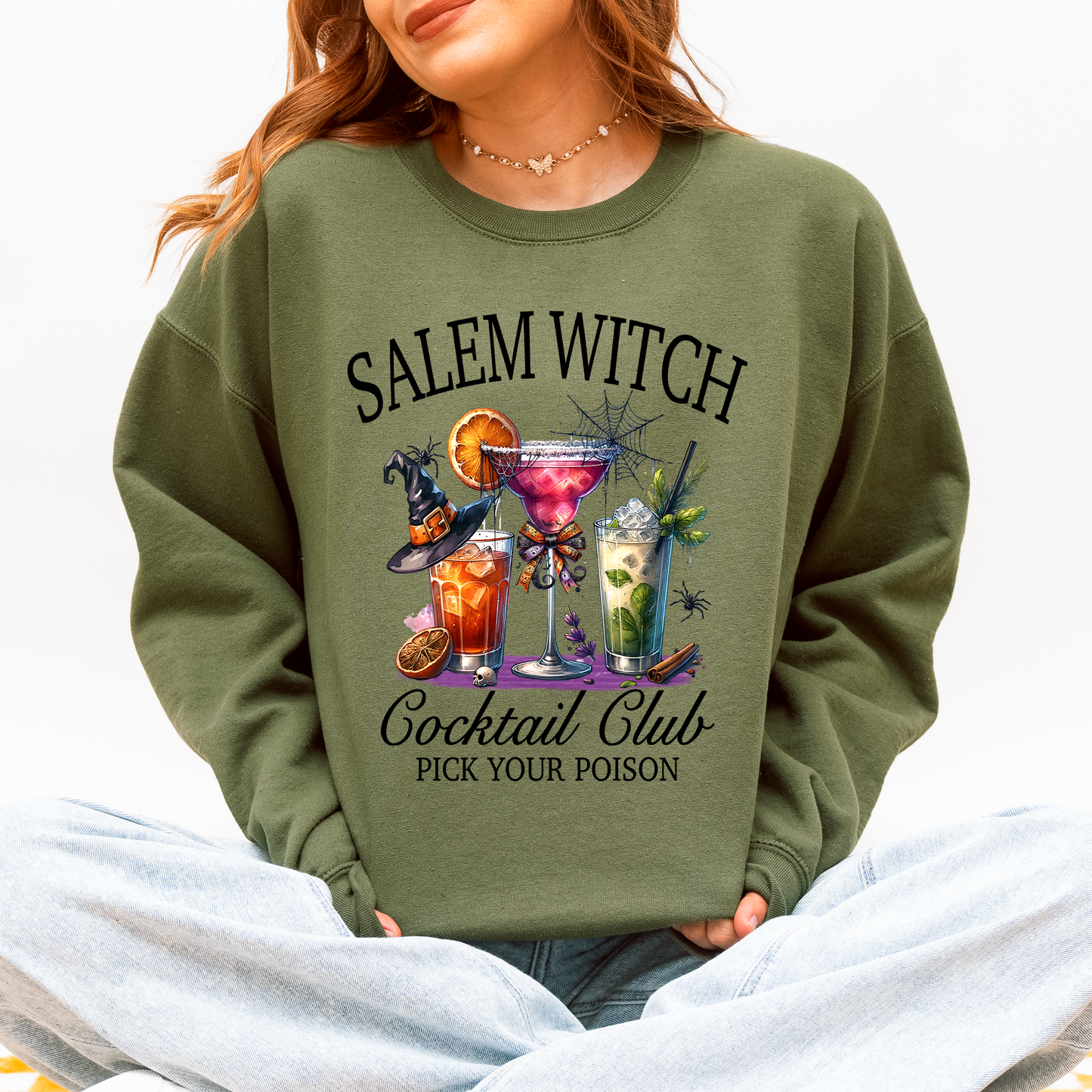 Salem Witch Cocktail Club, Funny, Halloween, Drinks, Party Sweatshirt