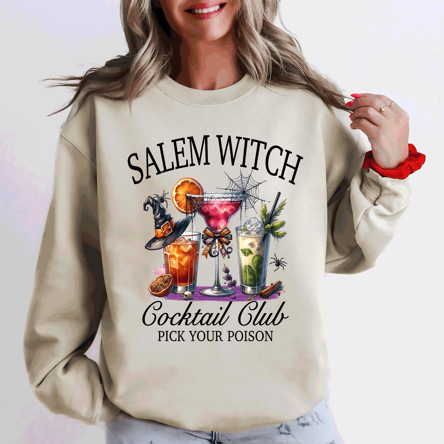 Salem Witch Cocktail Club, Funny, Halloween, Drinks, Party Sweatshirt
