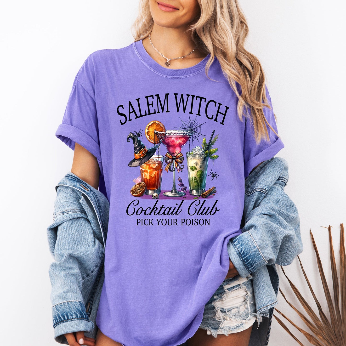 Salem Witch Cocktail Club, Funny, Halloween, Drinks, Party, Comfort Colors T-Shirt