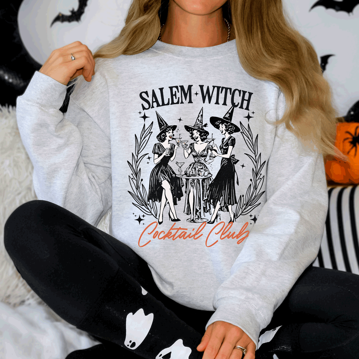 Salem Witch, Cocktail Club, Halloween, Spooky Sweatshirt