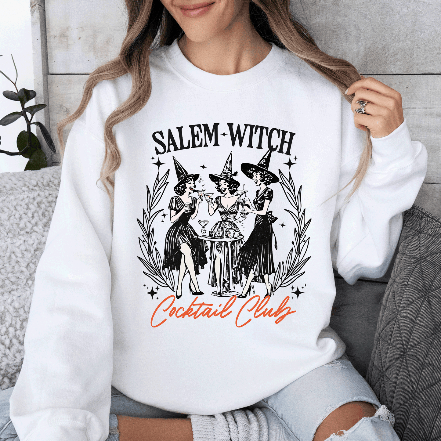 Salem Witch, Cocktail Club, Halloween, Spooky Sweatshirt