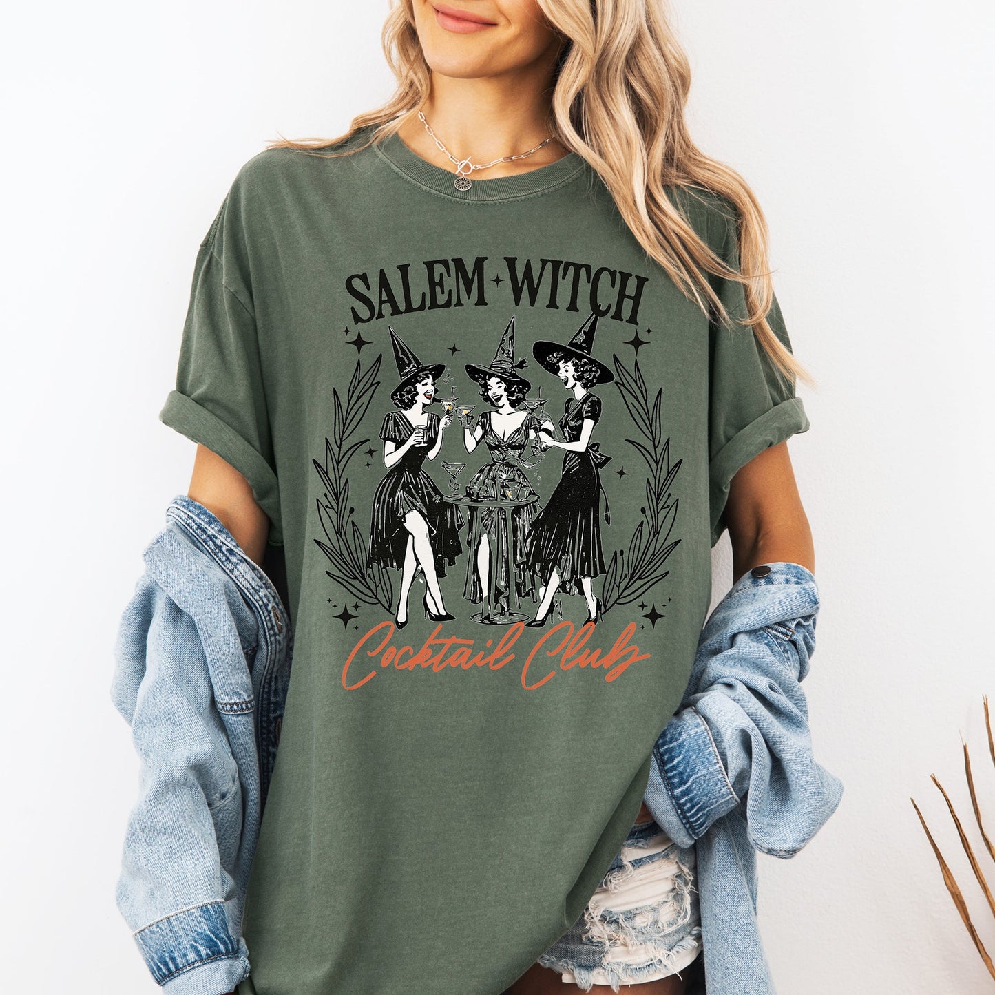 Salem Witch, Cocktail Club, Halloween, Spooky, Comfort Colors T-Shirt