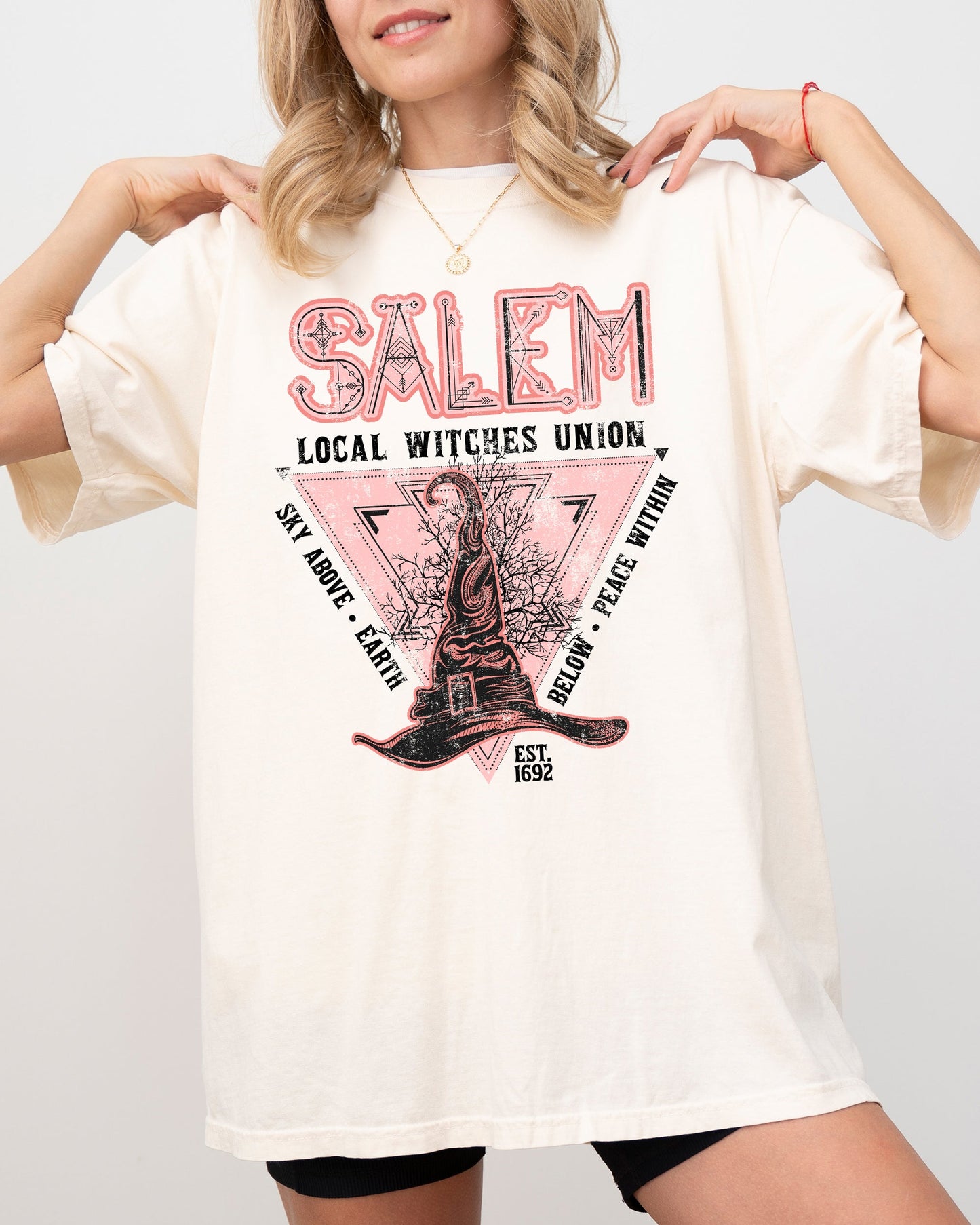 Salem Witches Union, 1692, Halloween, Sky Above, Earth Below, Peace Within, Local Witch Union, Fun Shirt Comfort Colors T-Shirt