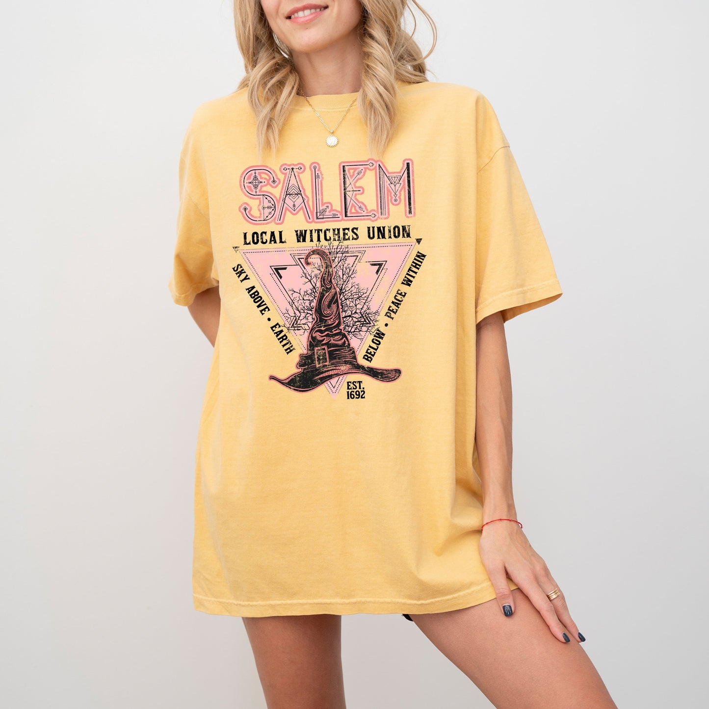 Salem Witches Union, 1692, Halloween, Sky Above, Earth Below, Peace Within, Local Witch Union, Fun Shirt Comfort Colors T-Shirt
