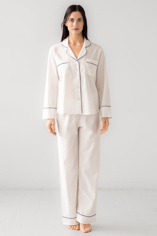 SALUA Classic Pajama in Woven Cotton