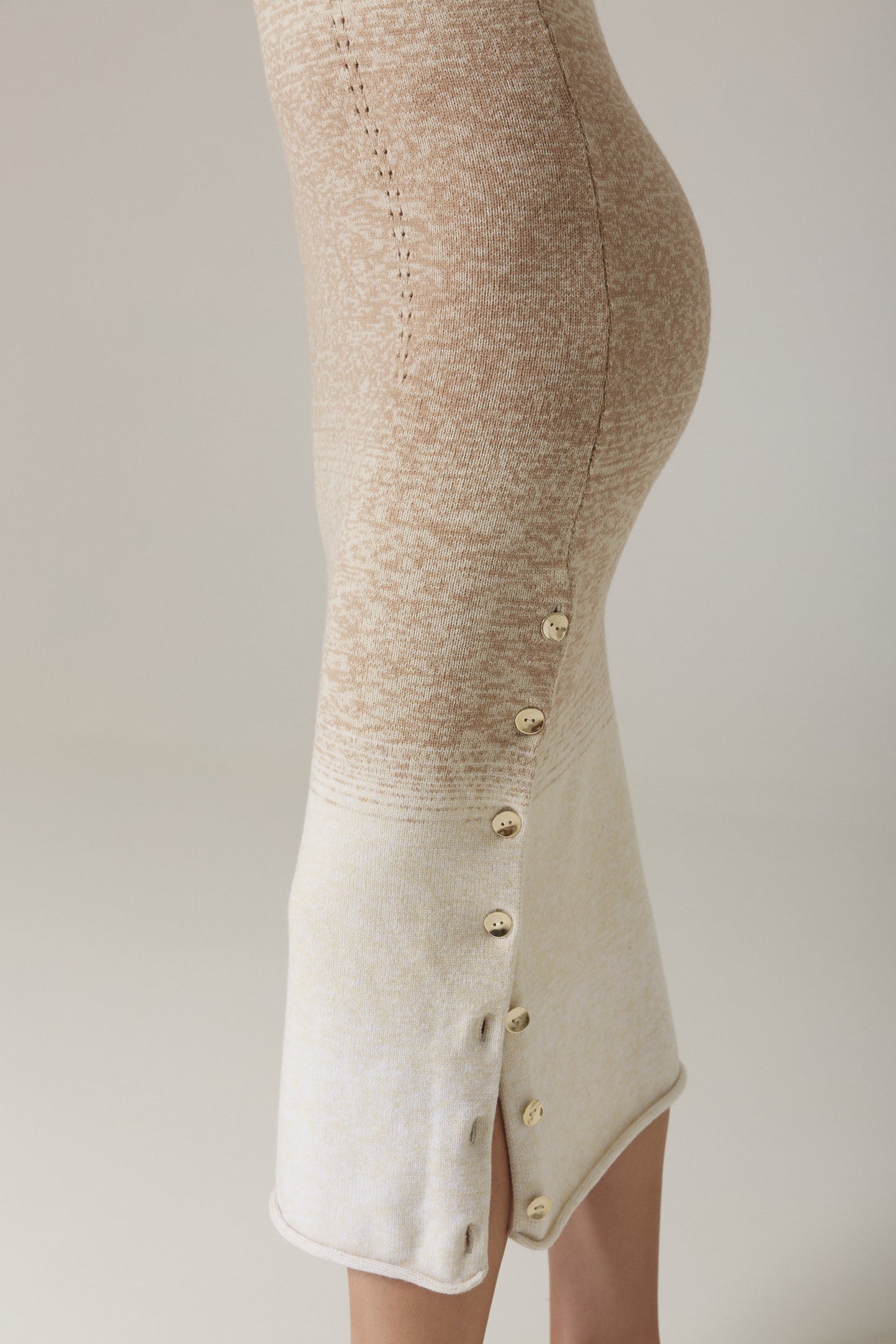 YEDDA OMBRÉ SWEATER DRESS IN SAND COMBO