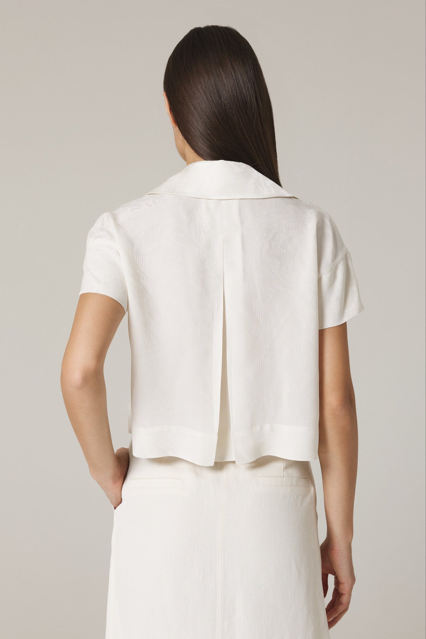 PAOLA SHORT SLEEVE BLOUSE IN SOFT WHITE