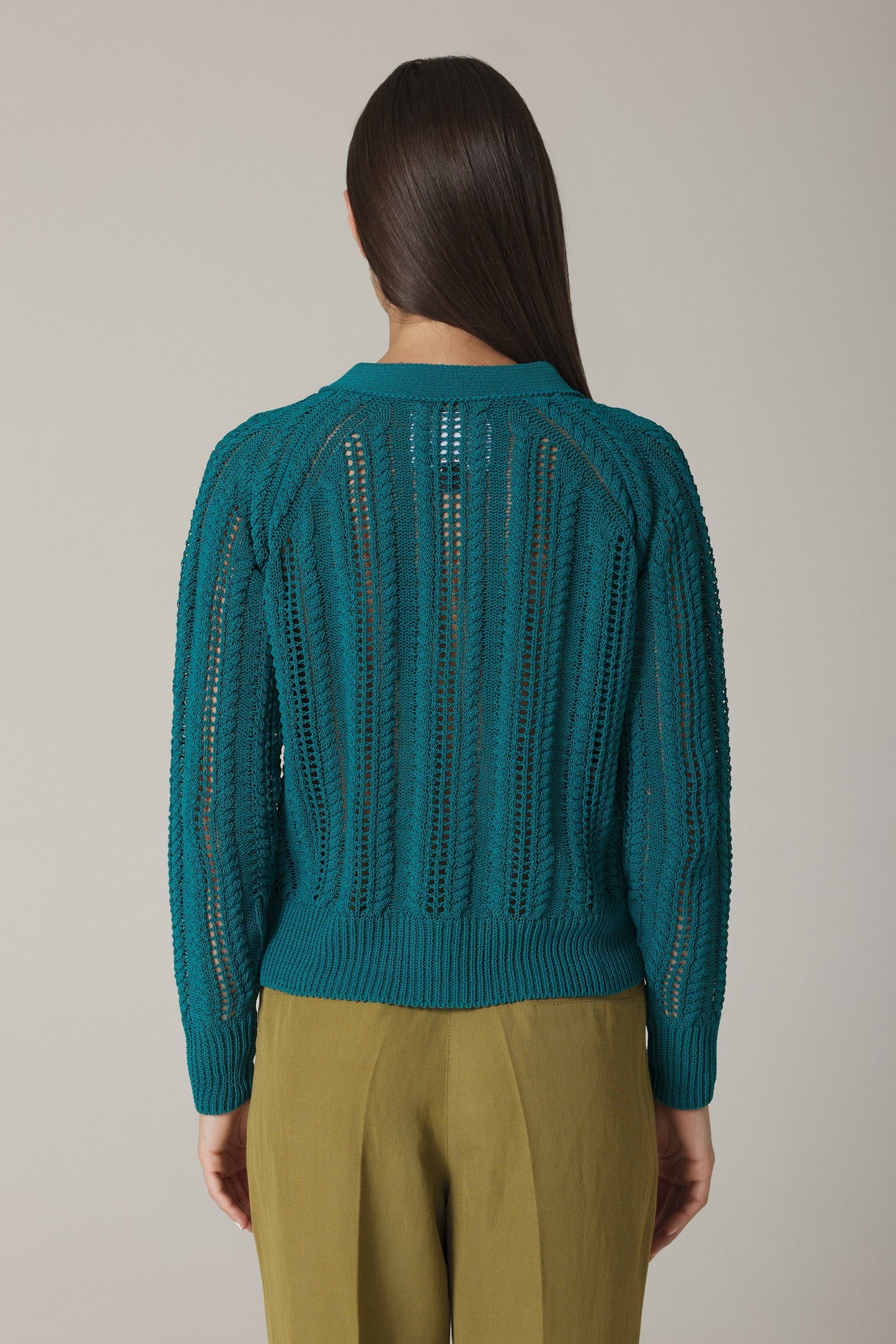 SORINA CABLE STITCH CARDIGAN IN CAPRI BLUE