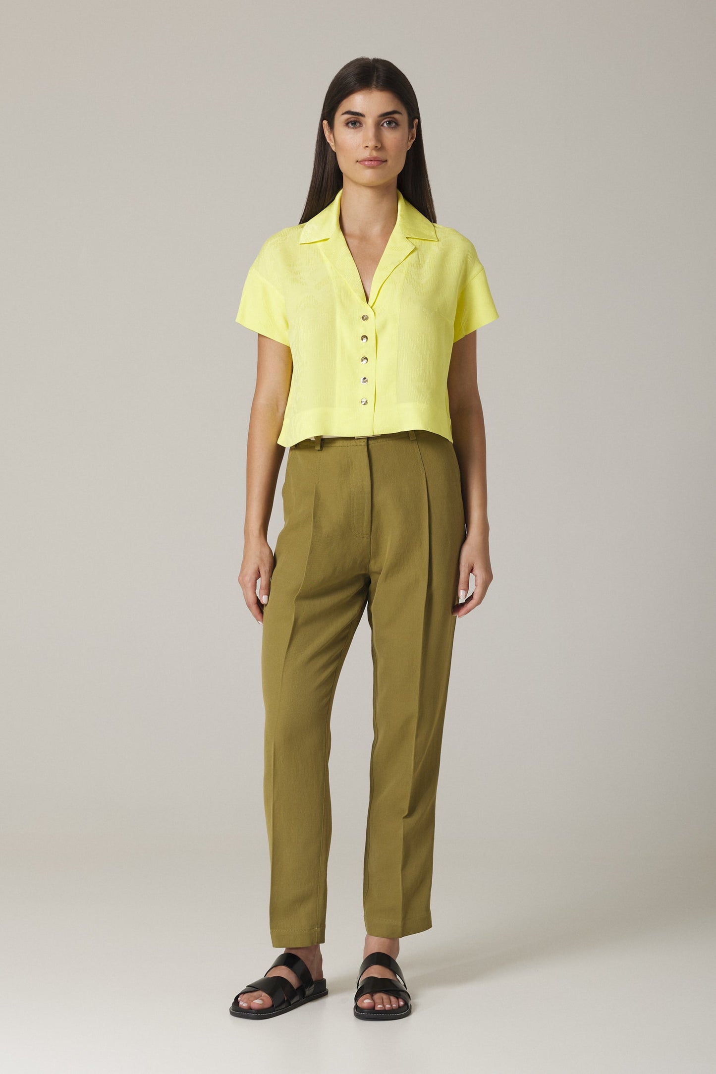 PAOLA SHORT SLEEVE BLOUSE IN LIMONCELLO