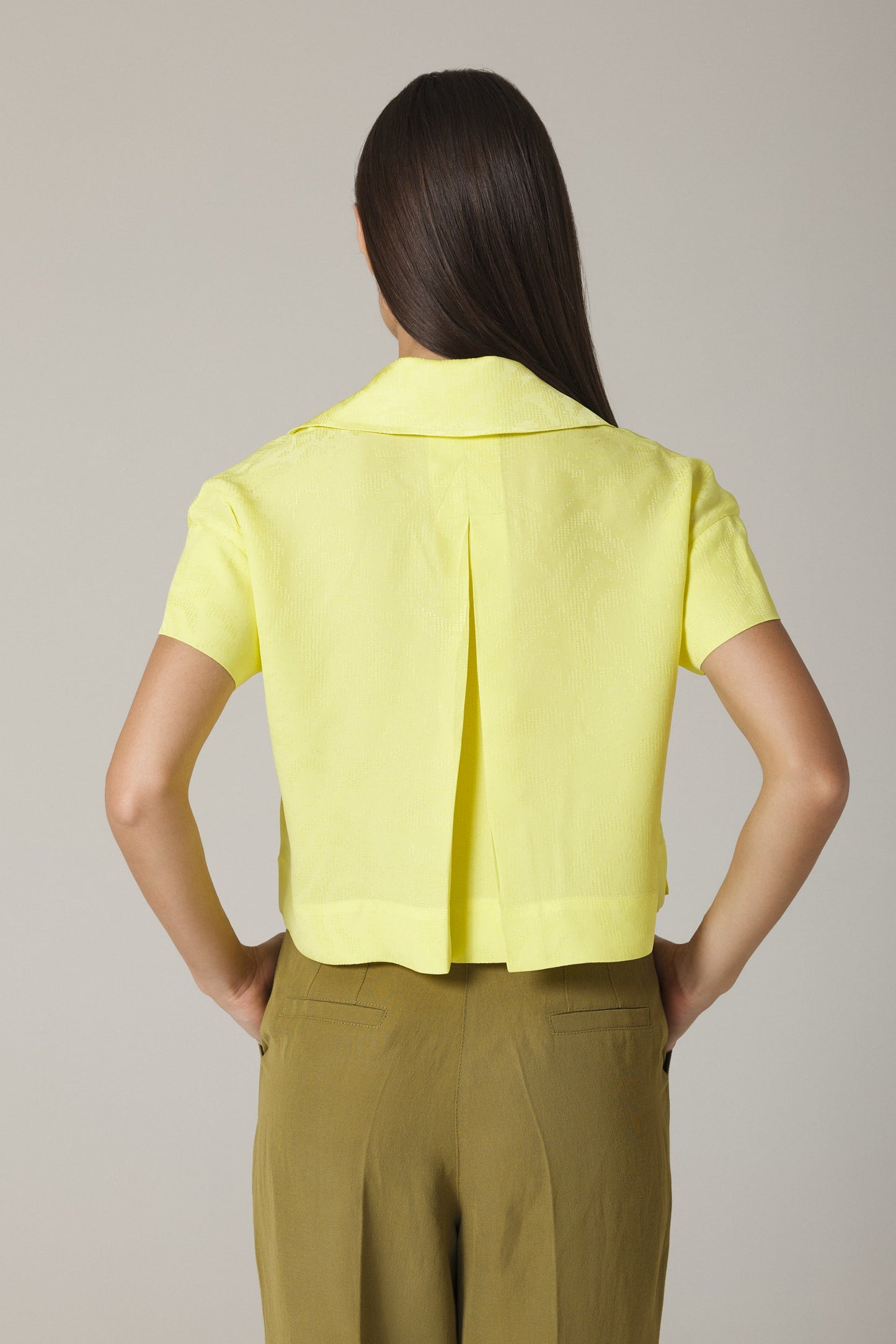 PAOLA SHORT SLEEVE BLOUSE IN LIMONCELLO