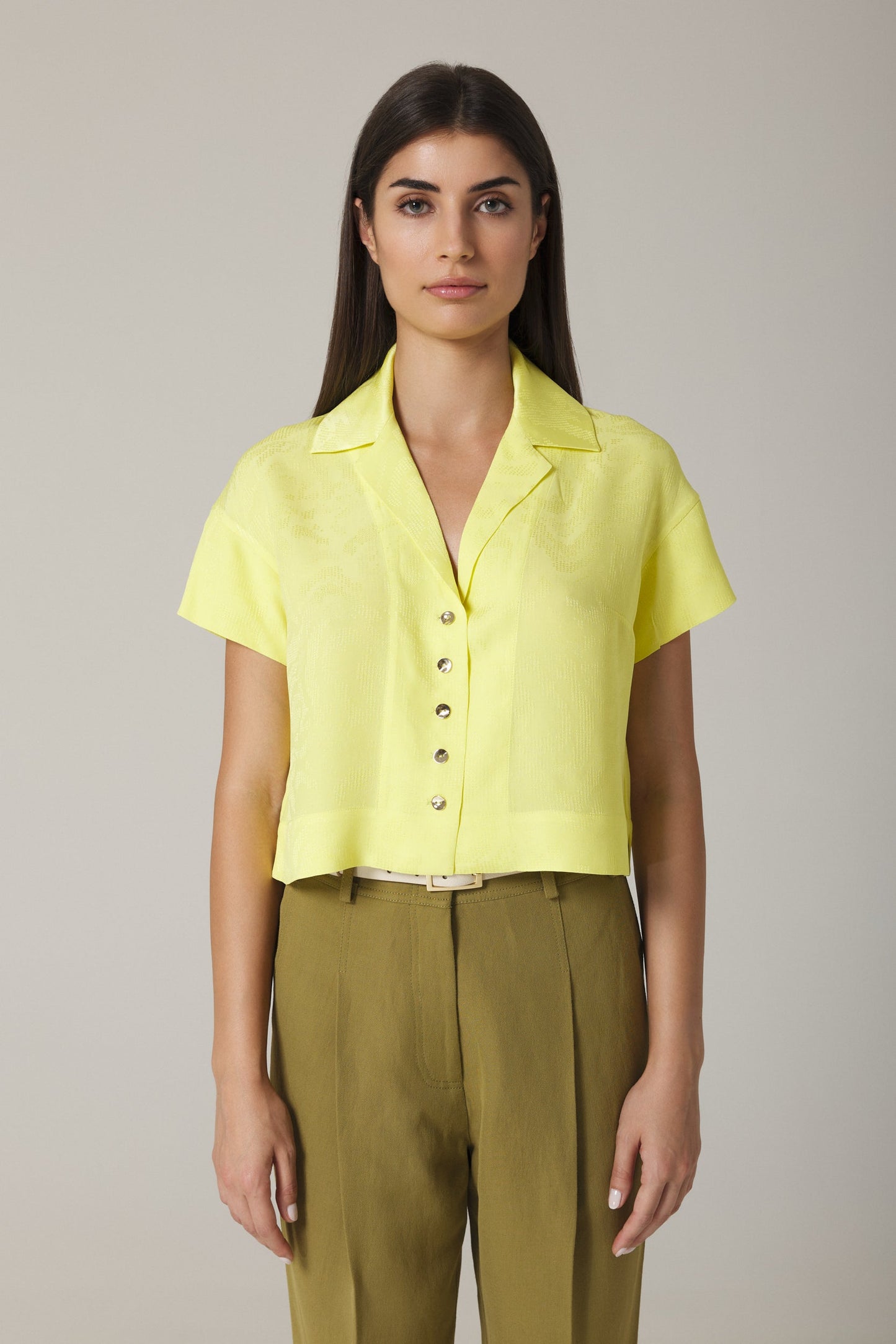 PAOLA SHORT SLEEVE BLOUSE IN LIMONCELLO