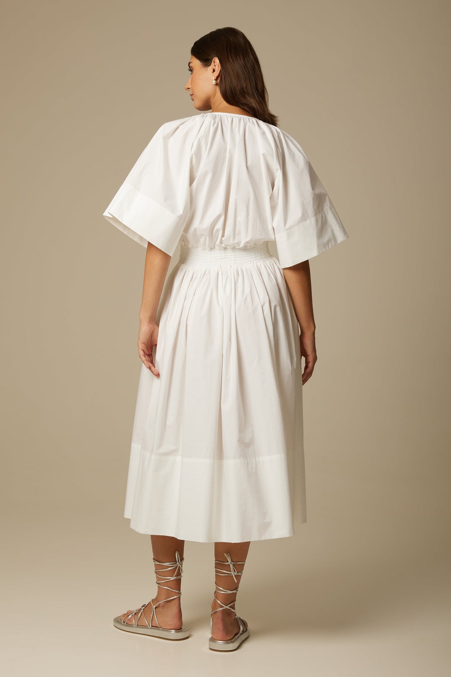 ANIA ORGANIC COTTON SHIRT DRESS IN WHITE