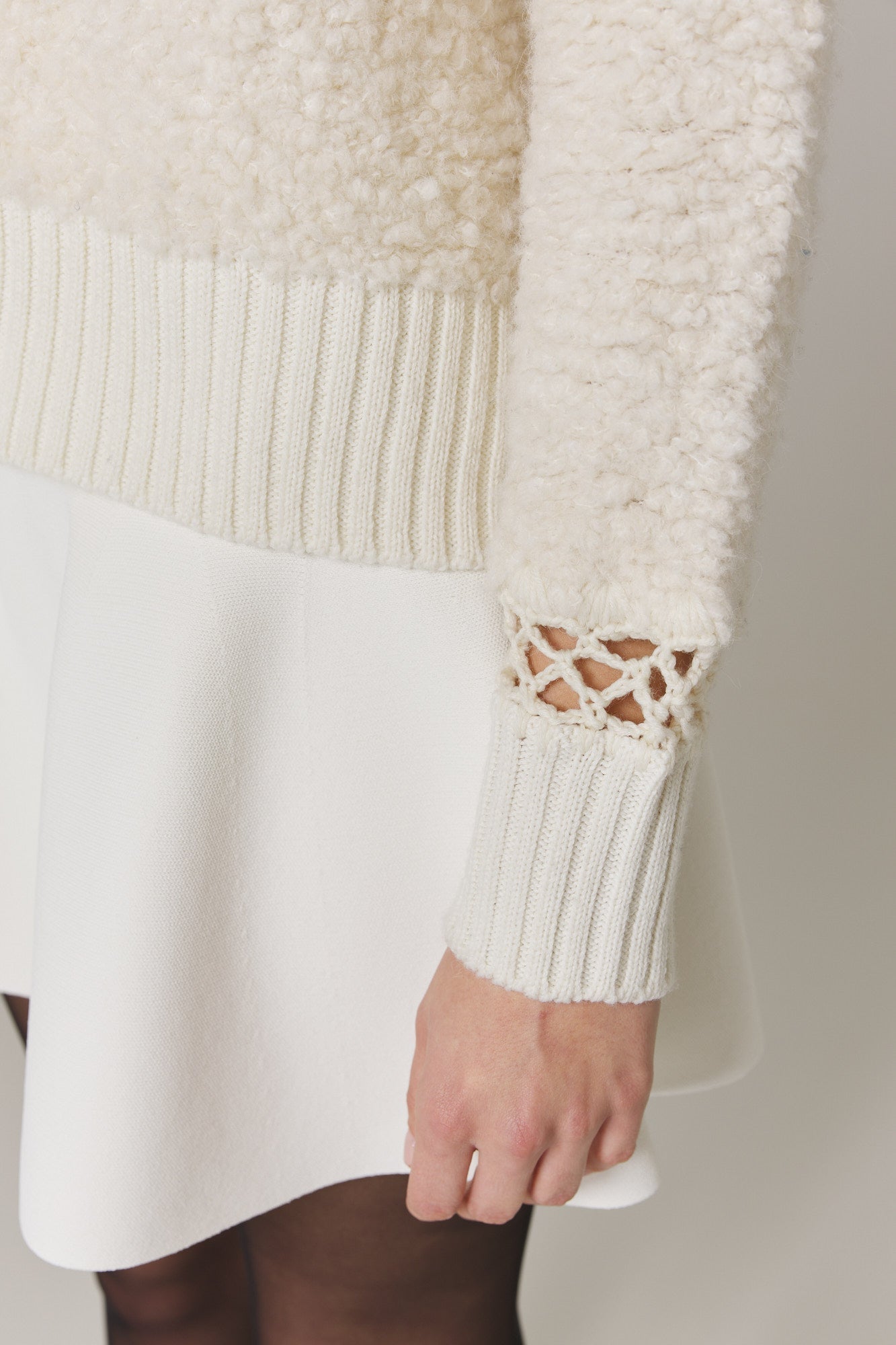 Furry Pullover Sweater Cream Cristina