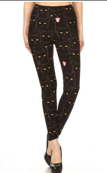 Cat Face High Waisted Yoga Leggings