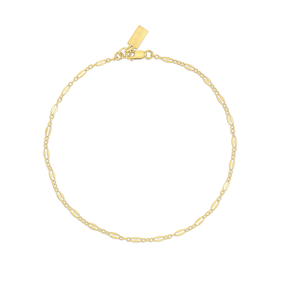 14k Gold Filled Dapped Chain Anklet Lobster Clasp Billie