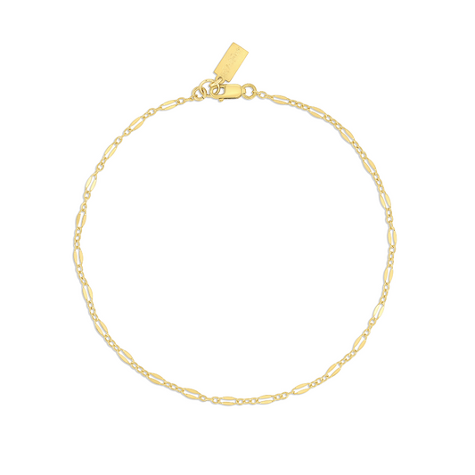 14k Gold Filled Dapped Chain Anklet Lobster Clasp Billie