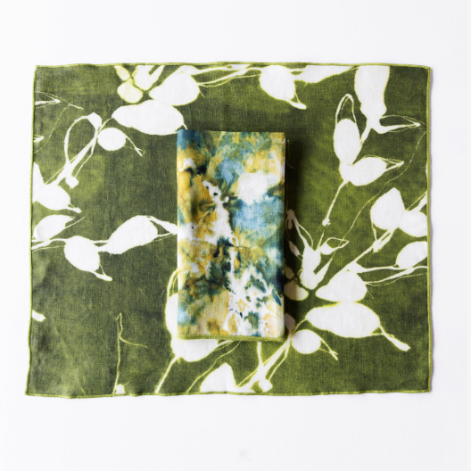 Olive x Green Marble Mix and Match Napkin and Placemat Set